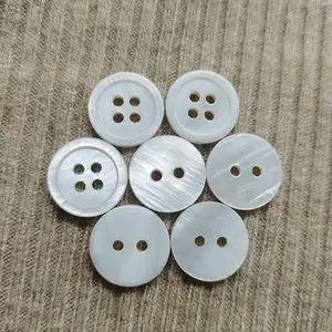 diy毛衣上衣装饰钮扣天然白色真贝壳衬衫平面两眼圆形纽扣衣服扣子