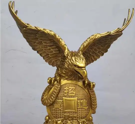 纯铜老鹰摆件大展宏图雄鹰大鹏展翅办公桌公司开业礼品家居装饰品