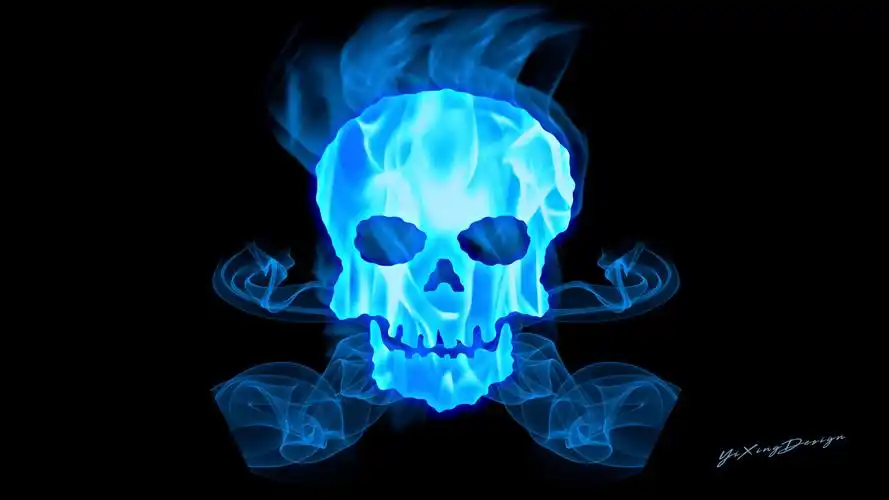 蓝色火焰骷髅