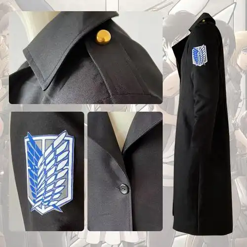 进击的巨人cos艾伦兵长二代风衣cosplay万圣节服装现货-阿里巴巴