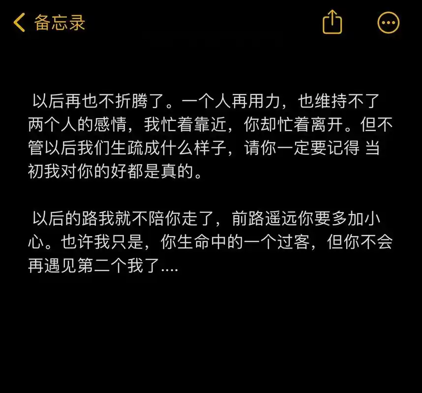以后再也不折腾了.一个人再用力,也维持不了两个人的感情,我忙着靠近