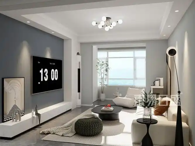 元熙樾府120平米三室两厅装修效果图现代简约风格案例