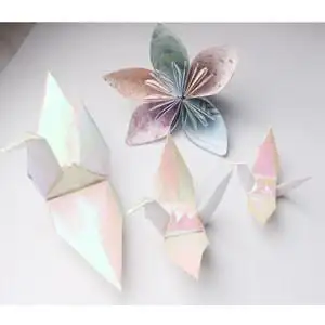 装扮diy手工折星星成品闪钻千纸鹤折纸成品穿线婚礼活动道具装饰礼品5