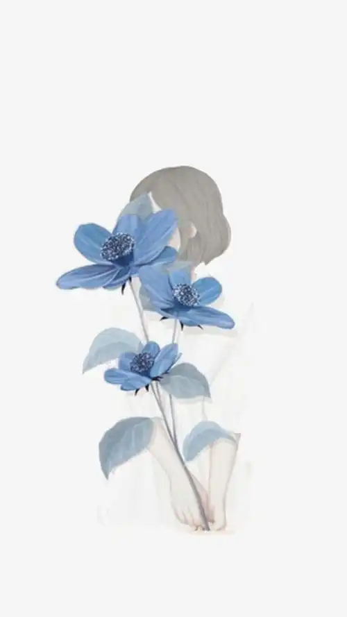 少女系唯美手绘插画免抠素材免费下载_觅元素51yuansu.com