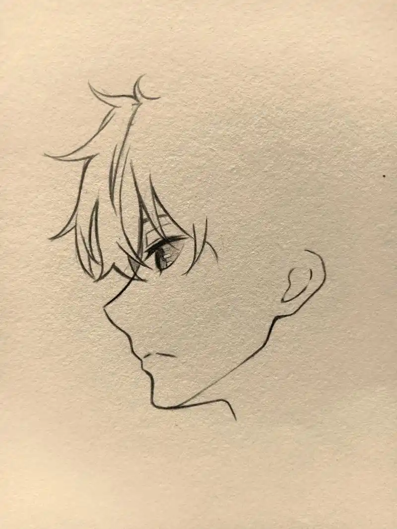 简笔画教程  "动漫男头千千万万,折木奉太郎占一半"