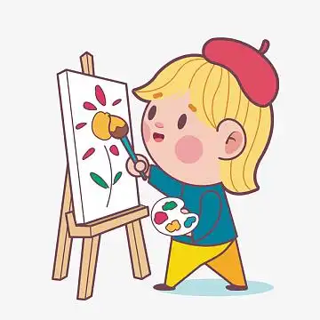 彩色儿童绘画卡通插画