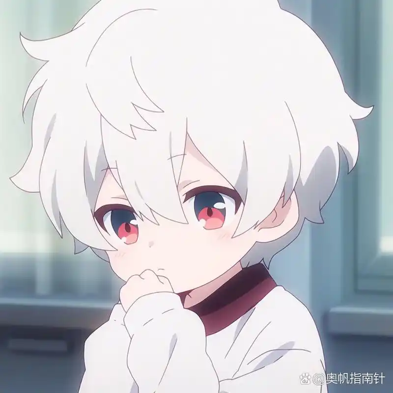 ②超可爱白发动漫男头