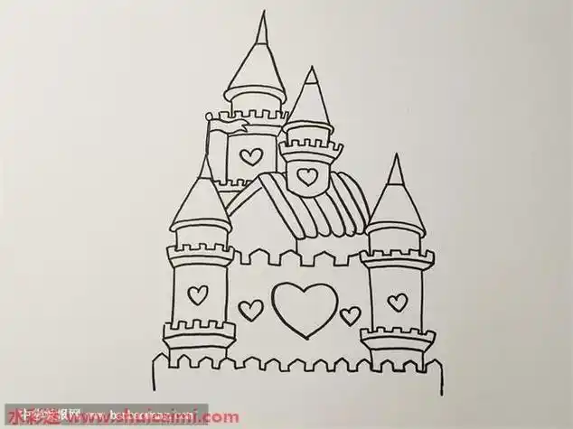 爱丽丝城堡简笔画