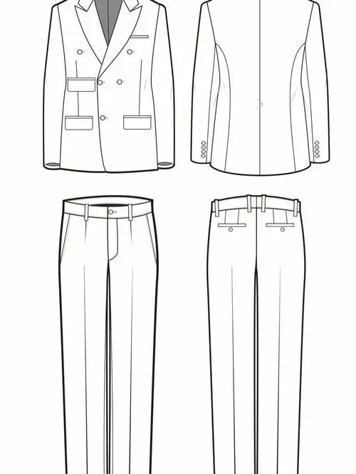 每日款式图一画西装西裤