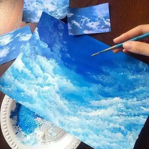 简单水彩画天空水彩画简单星空