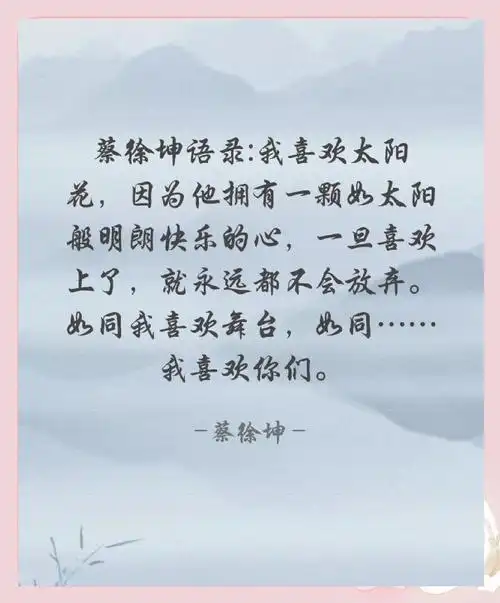 蔡徐坤语录精选