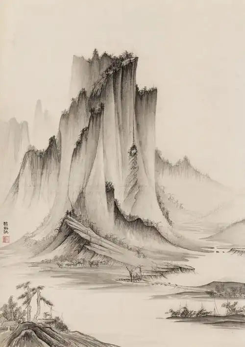 陈佩秋(1922～2020) 临许道宁渔父图 立轴 纸本水墨