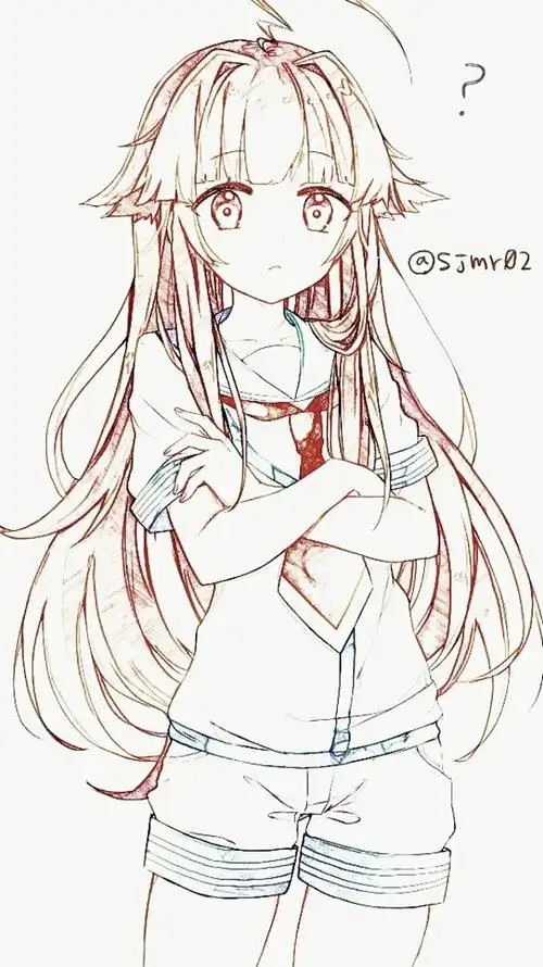 可爱动漫人物简笔画少女铅笔画漫画人物简笔画 呆萌漫画图片女生可爱