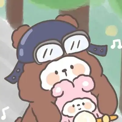 卡通小熊和兔兔的情头 高清超萌可爱手绘小熊兔兔情头图片_情侣头像