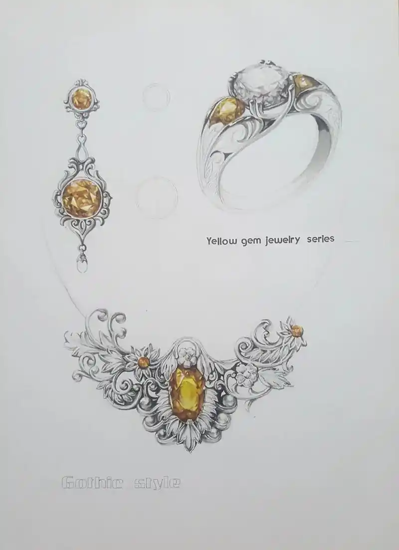 我与儿子的珠宝首饰手绘设计图 - 抖音