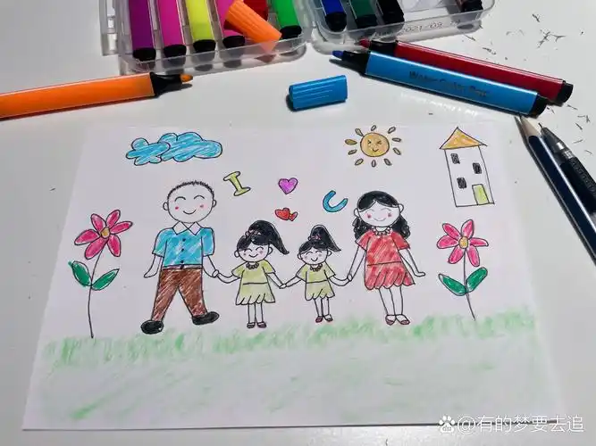 幼儿园作业之一家人简笔画幸福一家