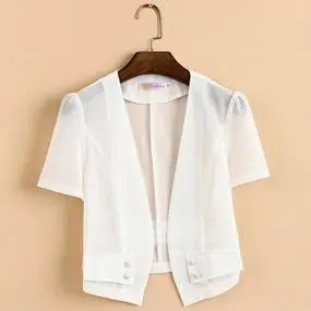 外搭2022夏季薄款网纱小披肩短外套短袖坎肩大码百搭开衫小外套女
