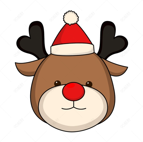 圣诞节卡通驯鹿头像