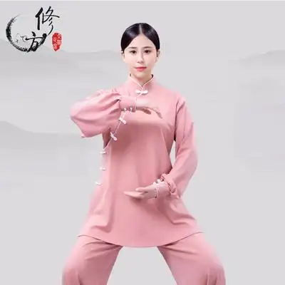 陈家沟条纹棉太极服女中国风新款斜襟加厚男太极拳武术表演服套装