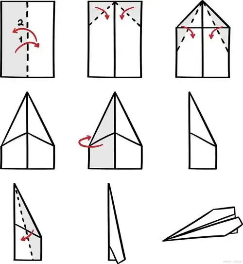 简单纸飞机的折法纸飞机是一种源于英国的成人手工玩具,有着悠久的