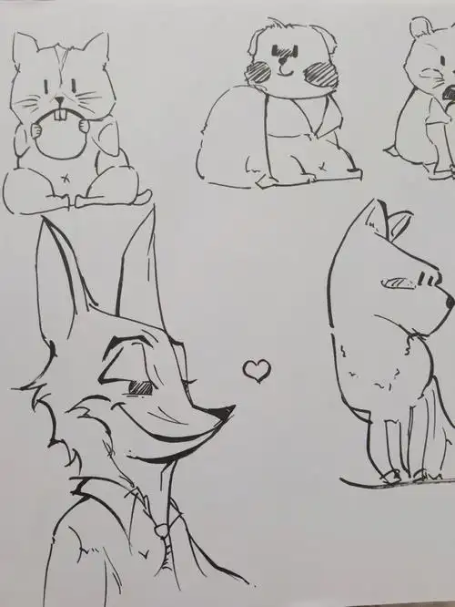 小动物线稿临摹