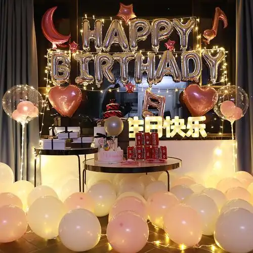 生日布置派对装饰气球惊喜场景宝宝男生气球