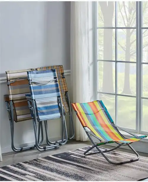 简易便携躺椅阳台家用休闲折叠椅午休懒人椅办公室午睡靠背椅夏凉网布