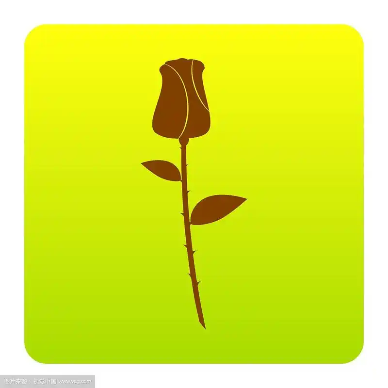 玫瑰符号棕色图标在