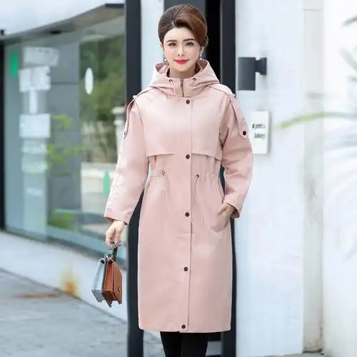 妈妈秋装薄款外套女士2018春秋新款中年女装中老年气质中长款风衣