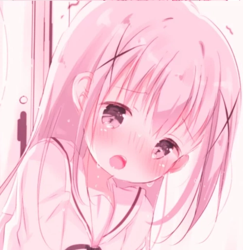 少女动漫女生头像粉色.