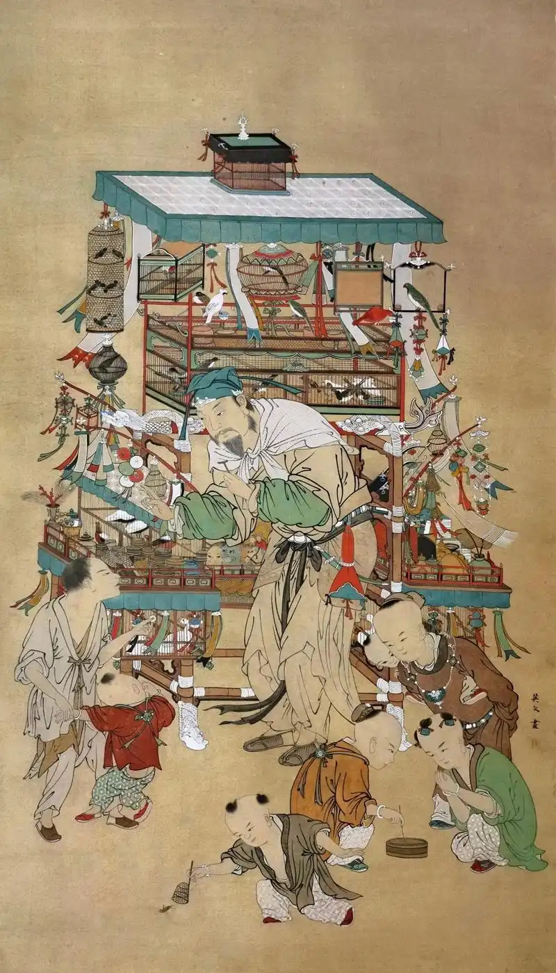 欣赏下陈英文临摹南宋李嵩《货郎图》