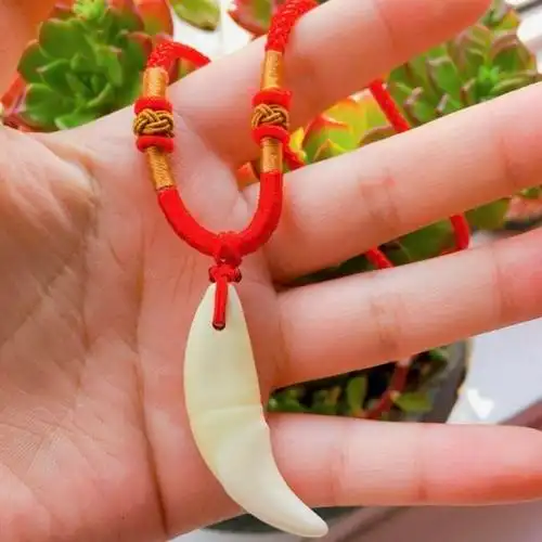 特价狗牙男女真黑狗牙吊坠狼牙项链藏獒牙儿童保平安避邪护身饰品带