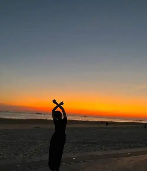 闺蜜头像  #海边日落