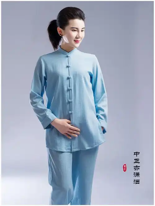 陈英太极服棉麻争风华2022年新夏季太极服男女短袖中国风类薄棉麻武术