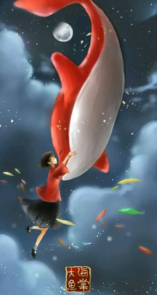 听着周深唱的大鱼海棠让人瞬间穿越,《大鱼海棠》壁纸图片