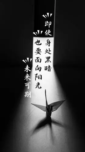 黑白励志正能量语录手工千纸鹤桌上拍摄摄影图