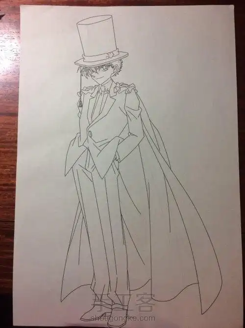 基德尔德简笔画教程怪盗基德卡通动漫人物简笔画怪盗基德标志简笔画