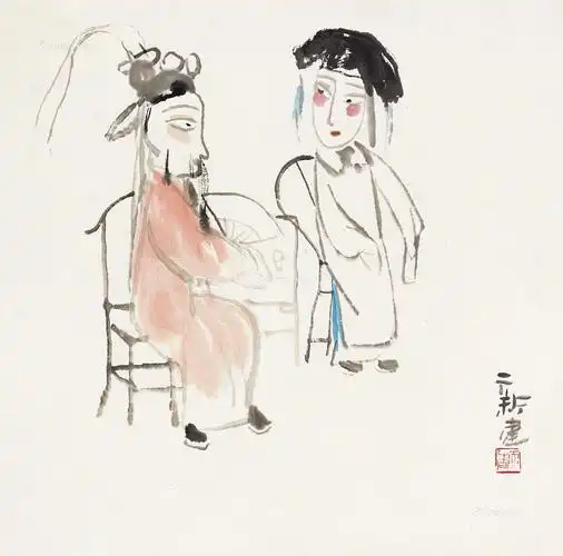 【戏曲人物 镜心 设色纸本】拍卖品_图片_价格_鉴赏_绘画_雅昌艺术品