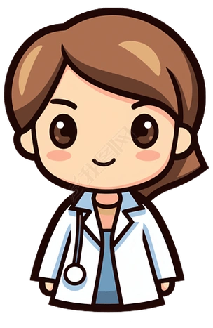 可爱女医生q版人物卡通插画免抠png元素