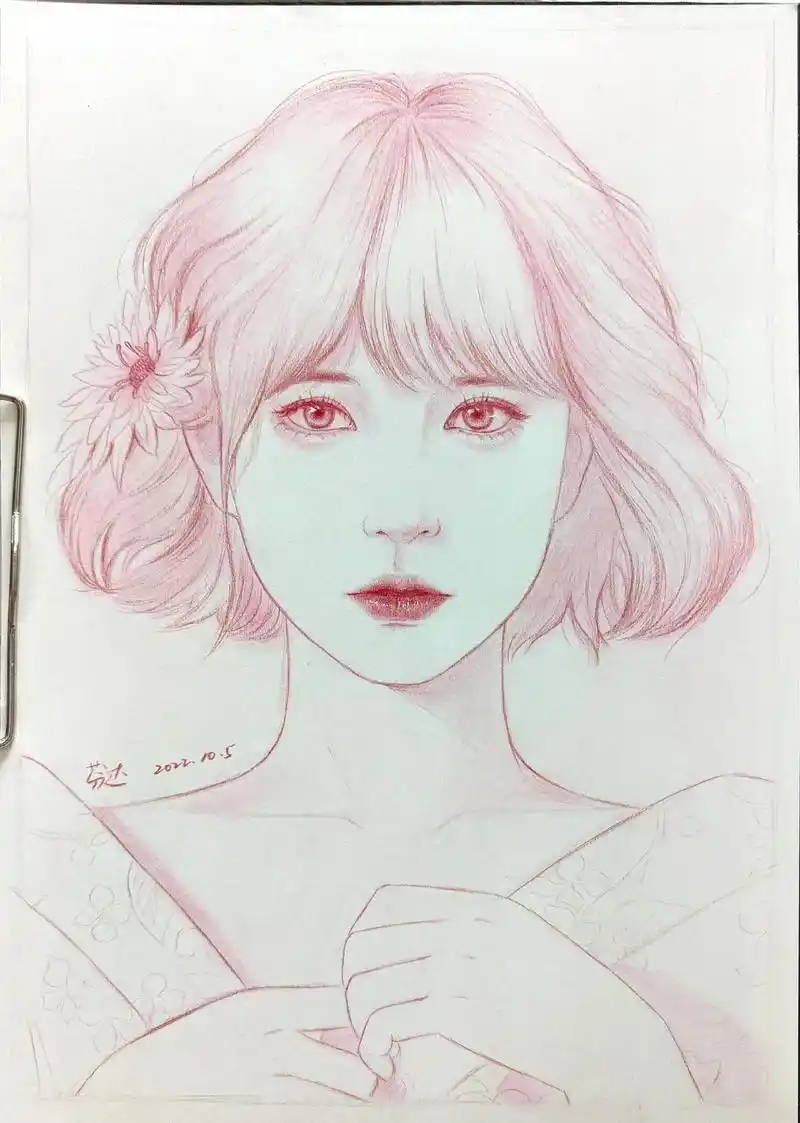 画画 #绘画 #手绘 #线稿 #人物肖像 慢慢慢慢,别停就 - 抖音