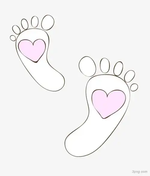 清新简笔画卡通脚丫