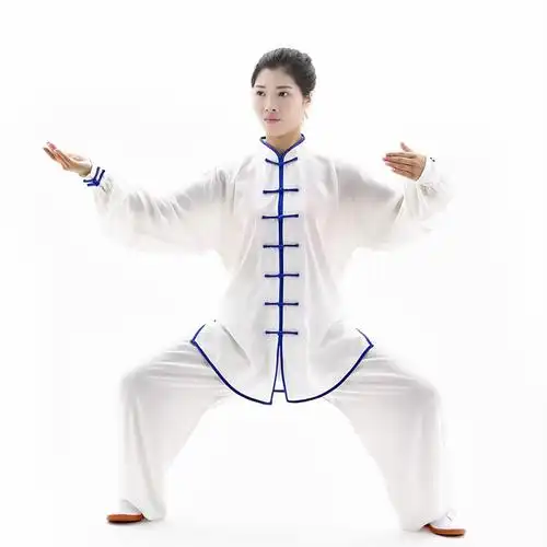 新款棉加丝太极服男女春秋中国风太极拳表演服闪电客麻纱练功服