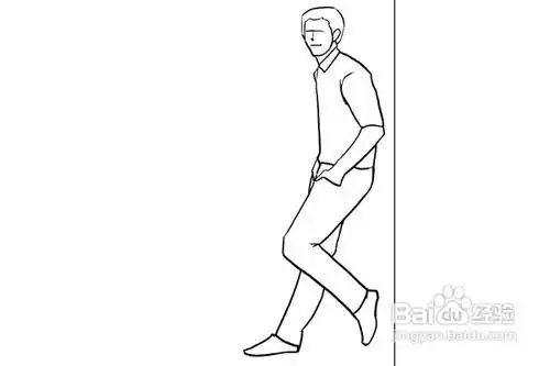 侧身站的人简笔画