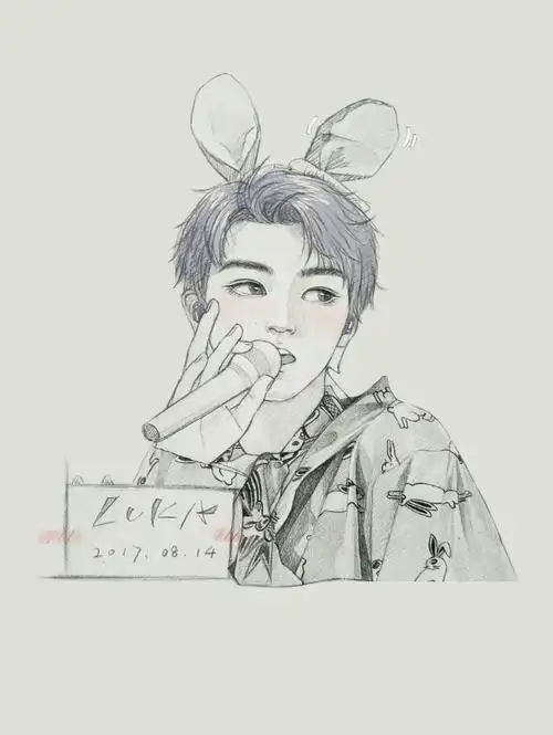 王俊凯的简笔画简单