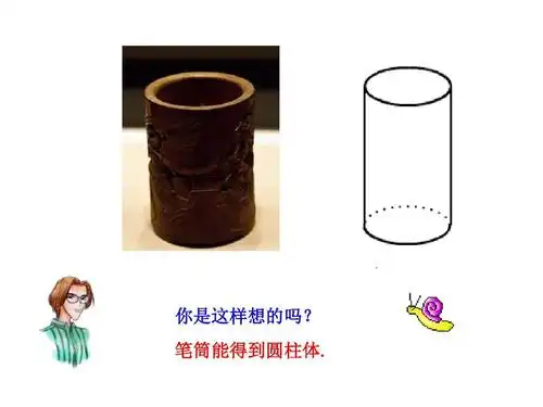 你是这样想的吗? 笔筒能得到圆柱体.