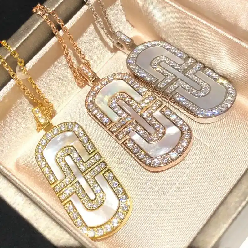 宝家回形针白贝项链少女心爆棚