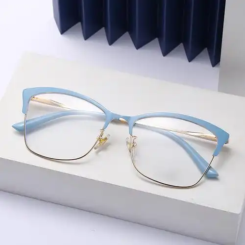 2021新款防蓝光眼镜素颜眼镜框金属近视眼镜架厂家现货跨境批发