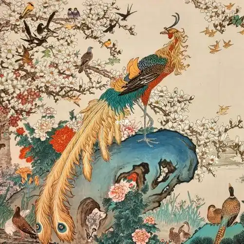 百鸟朝凤图局部