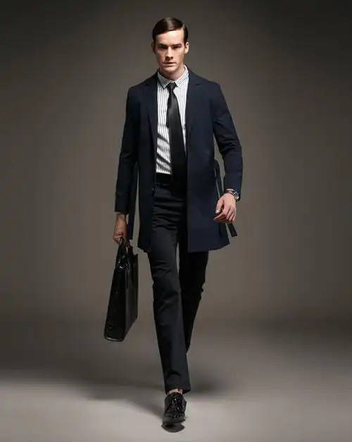 克里西蒙(ckliximen)秋冬男士风衣中长款商务休闲外套 卡其色 xxxl