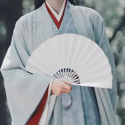 山河令扇子龚俊温客行同款白色烤漆扇子男女古风中国风绢布礼品扇 10